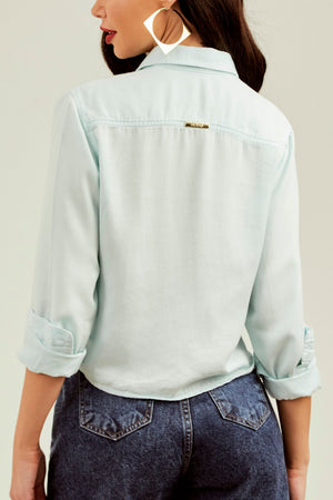 Camisa Térmica Cropped Aqua Liocel