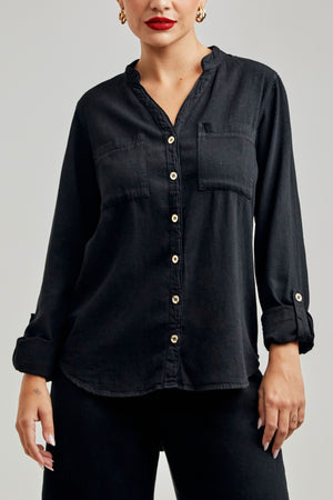 Camisa de Linho Térmico Dunas Preta