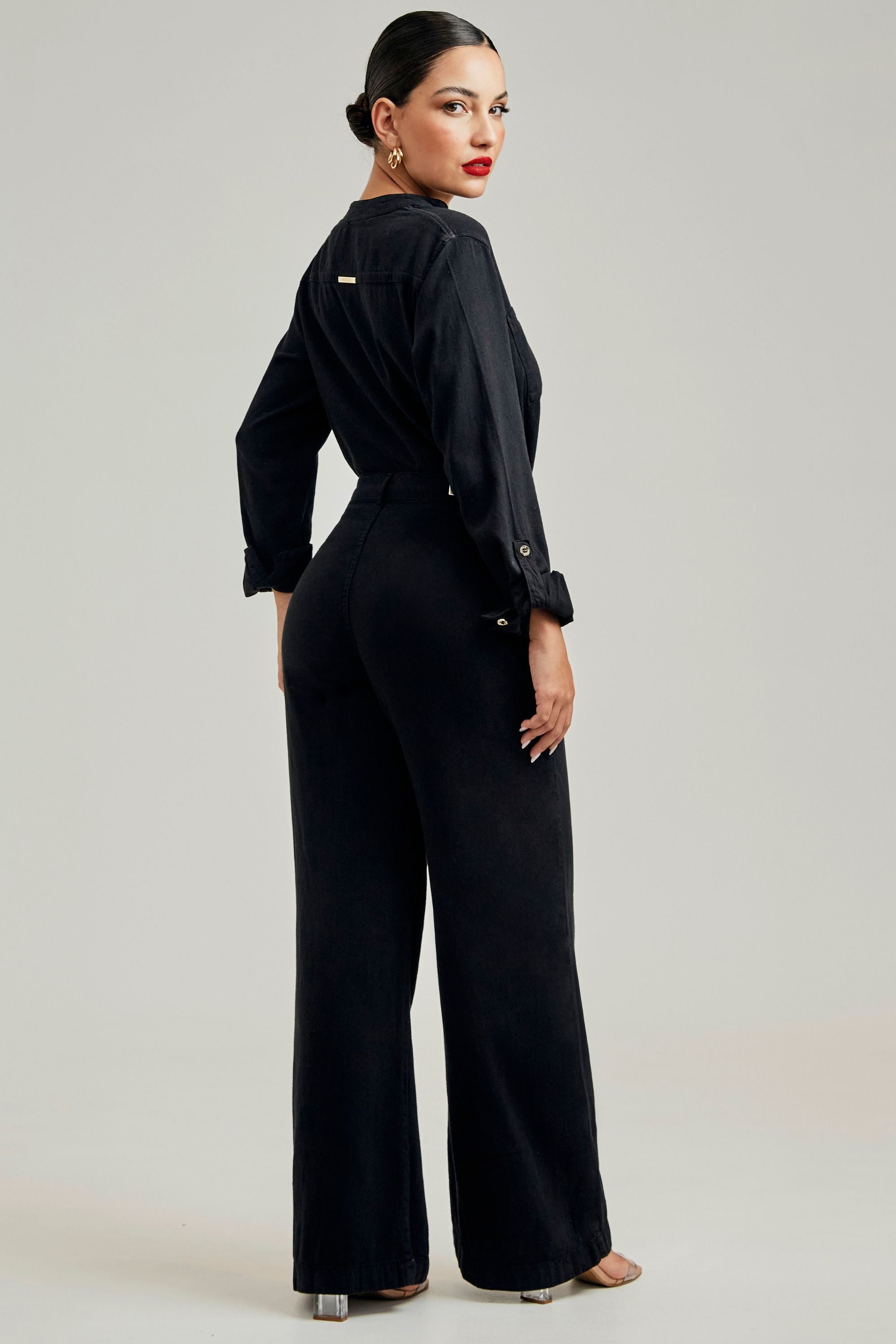 Calça Pantalona Calça Preta Stretch Feminina Calça Pantalona De