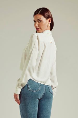 Camisa Térmica Cropped Impecável Off White Liocel