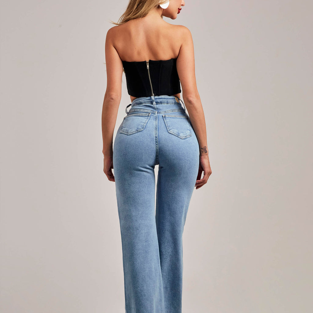 Calça Jeans Cós Alto Modeladora com Cós Mágico
