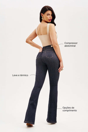 Calça Jeans Modeladora Fantástica Flare Cós Alto