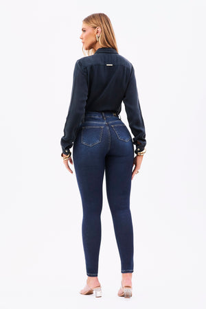 Calça Jeans Modeladora Curva dos Sonhos Skinny Cós Médio