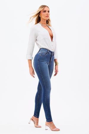 Calça Jeans Modeladora Inesquecível Skinny Cós Médio