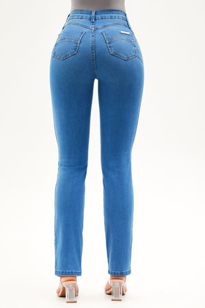 Calça Jeans Mega Bumbum Reta Cós Médio