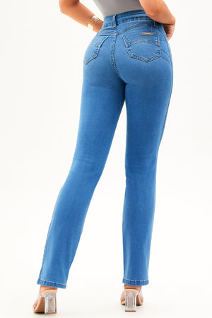 Calça Jeans Mega Bumbum Reta Cós Médio