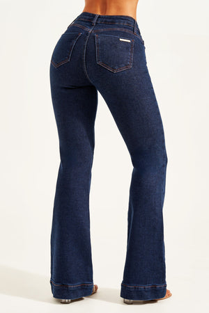 Calça Jeans Modeladora Luxury Flare Cós Médio