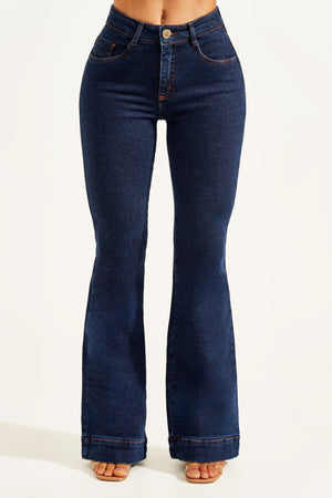 Calça Jeans Modeladora Luxury Flare Cós Médio