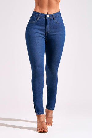 Calça Jeans Modeladora Skinny Jeans Médio Cós Médio