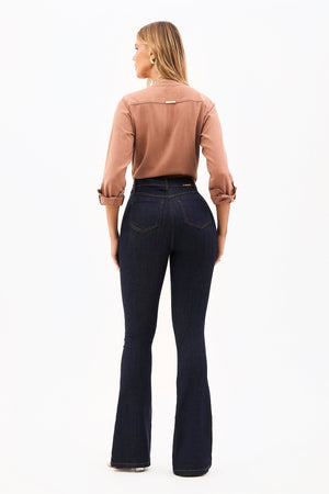 Calça Jeans Ultra Modeladora Flare Cós Alto