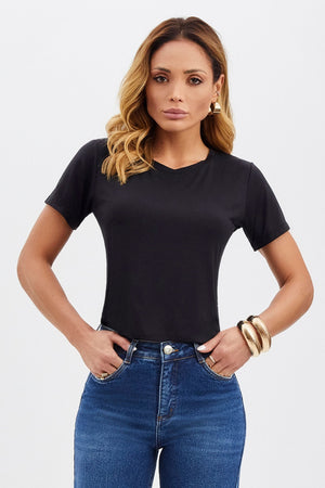 Camiseta Premium Basic com Elastano Preta