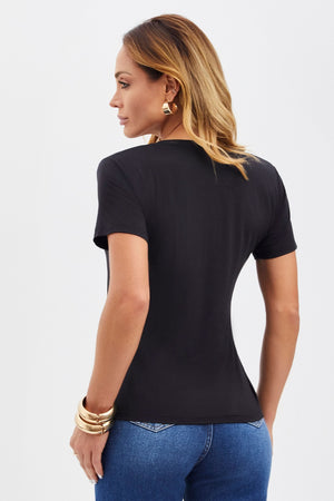 Camiseta Premium Basic com Elastano Preta