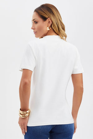 Camiseta Premium Basic Algodão Egípcio Off White