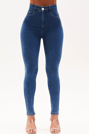 Calça Jeans Modeladora Clássica Skinny Cós Super Alto