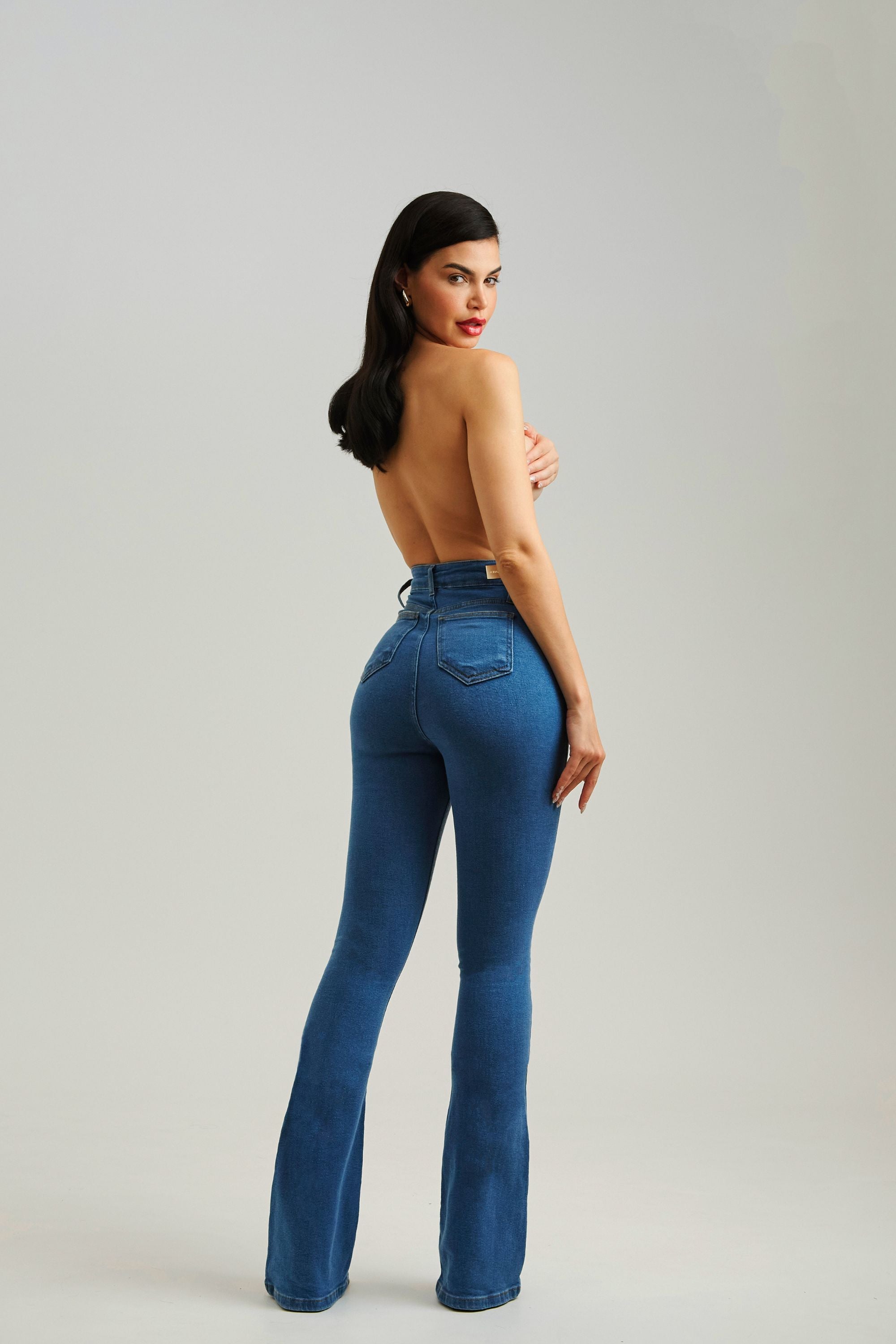 Jeans Flare Calça Jeans Cintura Alta Barata Calça Flare Look Com