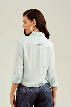 Camisa Térmica Cropped Aqua Liocel