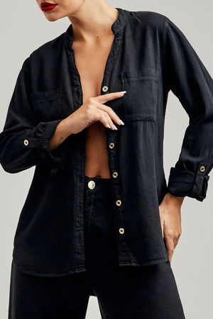 Camisa de Linho Térmico Dunas Preta