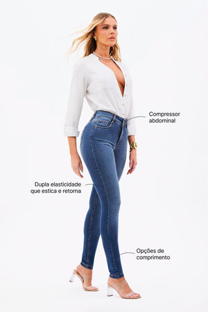 Calça Jeans Modeladora Inesquecível Skinny Cós Médio