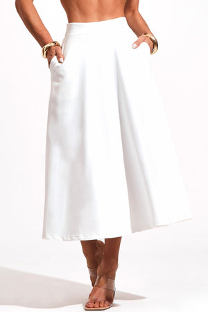 Saia Midi Evasê Comfort Office Off White