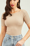 Blusa Canelada Decote Canoa Nude