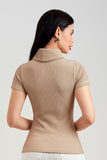 Blusa Canelada Premium Gola Alta Nude