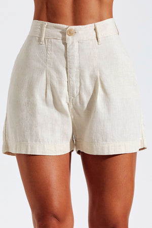Shorts Alfaiataria de Linho Térmico Dunas Areia