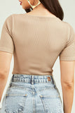 Blusa Canelada Decote Canoa Nude