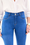 Calça Jeans Modeladora Linea Skinny Cós Médio Jeans Médio
