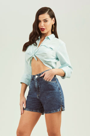 Shorts Jeans Modelador Basic Escuro