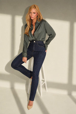 Calça Jeans Reta Modeladora Fantástica Cintura Alta