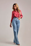 Calça Jeans Modeladora Basic Wide Leg Cós Super Alto