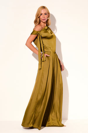 Calça Pantalona Acetinada Essence Verde
