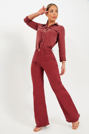 Calça Jeans Modeladora Wide Leg Red Cherry