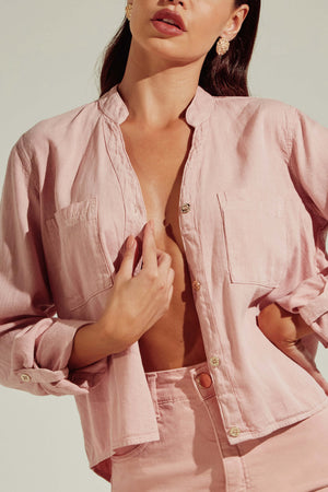 Camisa Cropped Jeans Encantadora Rosa