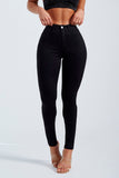 Calça Jeans Modeladora Skinny Preto Intenso Cós Médio