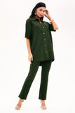 Camisa Manga Curta Comfort Office Verde