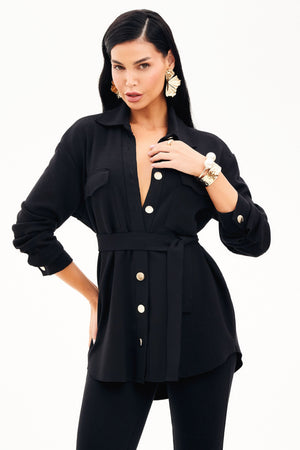 Camisa Oversized Comfort Office Preta