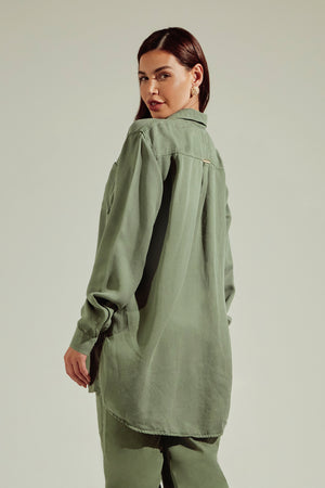 Camisa Térmica Oversized Verde Liocel