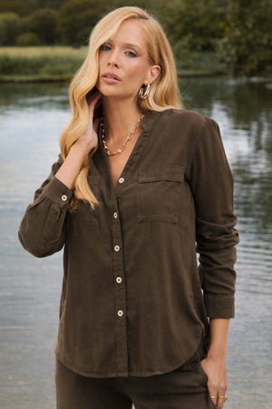 Camisa Feminina de Linho Dunas Coffee