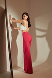Calça Jeans Modeladora Wide Leg Com Fenda Viva Magenta