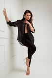 Calça Jeans Modeladora Skinny Preto Intenso Cós Médio