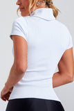 Blusa Canelada Premium Gola Alta Branca