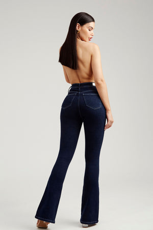 Calça Jeans Modeladora Escura Flare