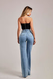 Calça Jeans Modeladora Wide Leg Basic