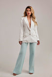 Calça Jeans Modeladora Wide Leg com Fenda Aqua Cós Super Alto