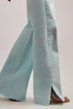 Calça Jeans Modeladora Wide Leg com Fenda Aqua