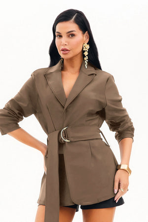 Blazer Feminino com Cinto Glam Fendi QUE NÃO AMASSA