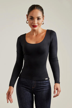 Blusa Premium Curve Manga Longa Preta