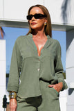 Camisa de Linho Térmico Dunas Verde Militar