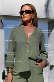 Camisa de Linho Térmico Dunas Verde Militar